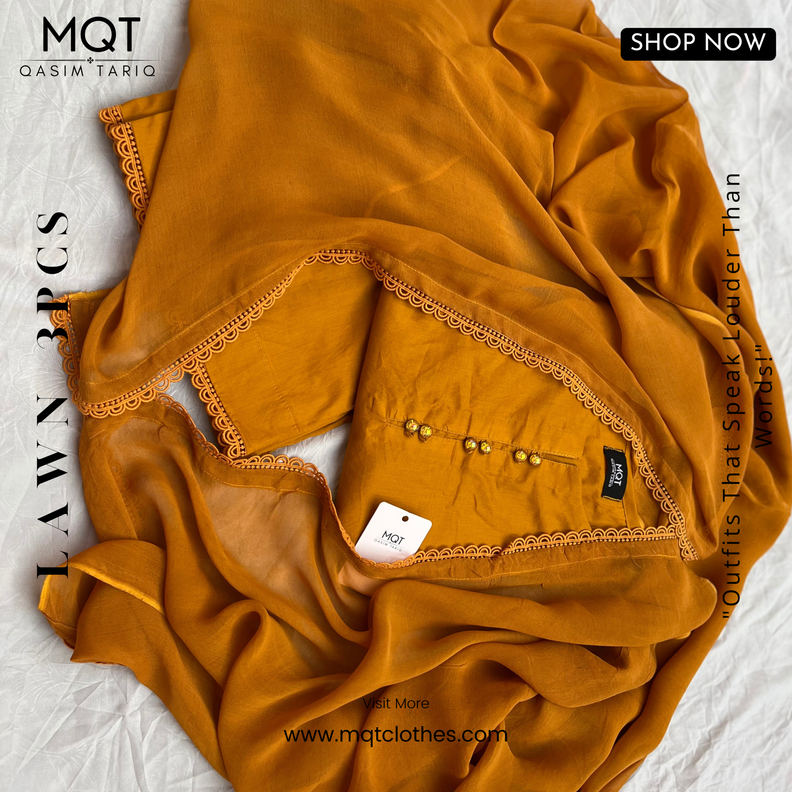 Mustard 3-PIECE- LAWN STITCHED SUIT