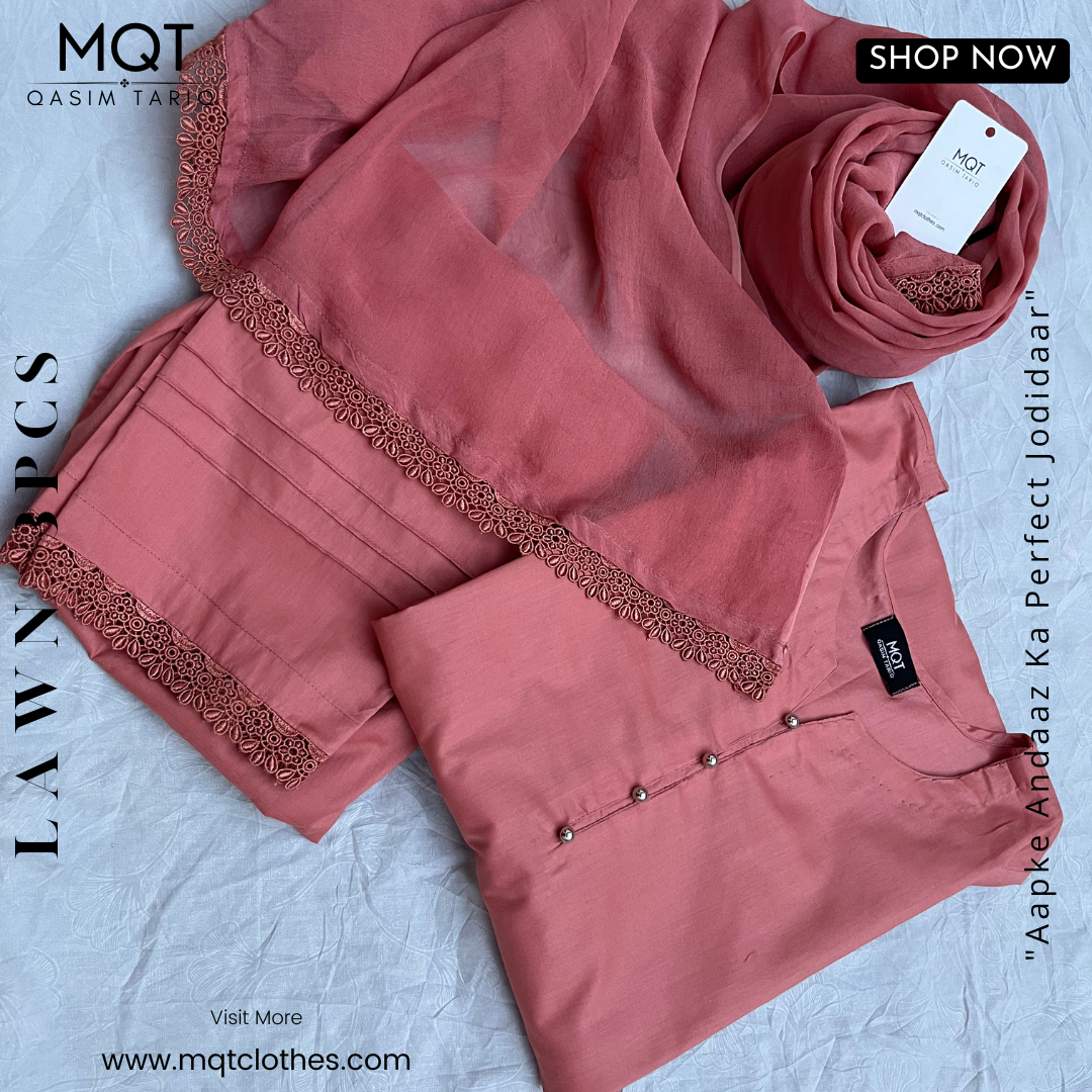 Tea Pink 3-PIECE- LAWN STITCHED SUIT