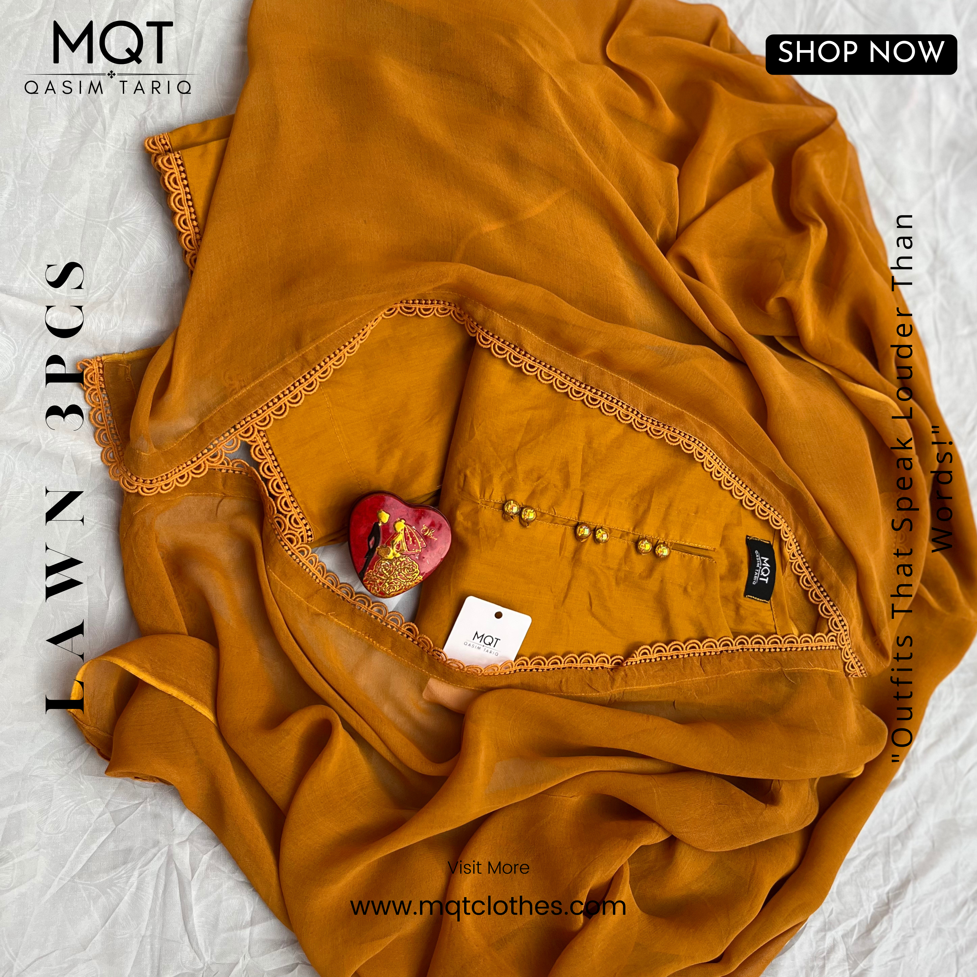 Mustard 3-PIECE- LAWN STITCHED SUIT