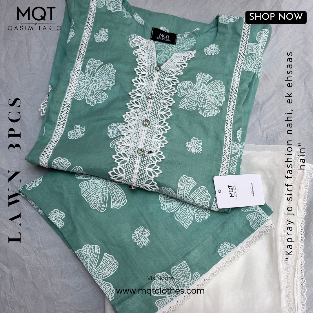 Light Green 3-PIECE- LAWN STITCHED SUIT