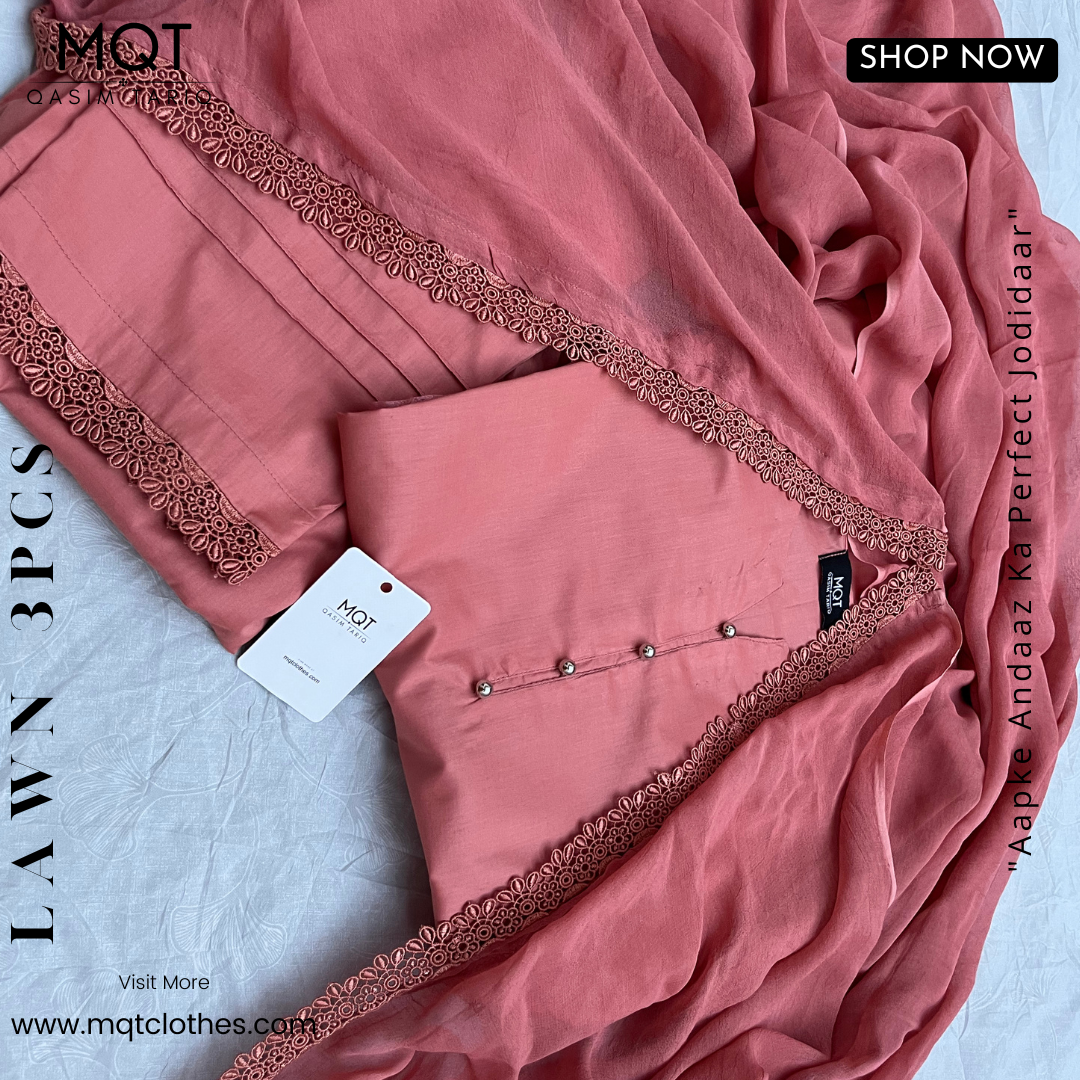 Tea Pink 3-PIECE- LAWN STITCHED SUIT