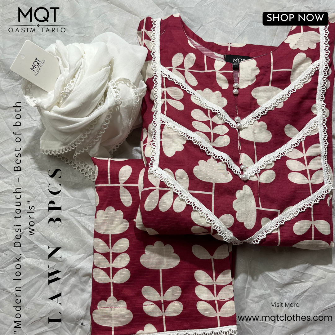 Dark Purple 3-PIECE- LAWN STITCHED SUIT