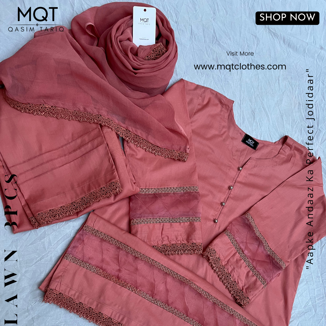 Tea Pink 3-PIECE- LAWN STITCHED SUIT