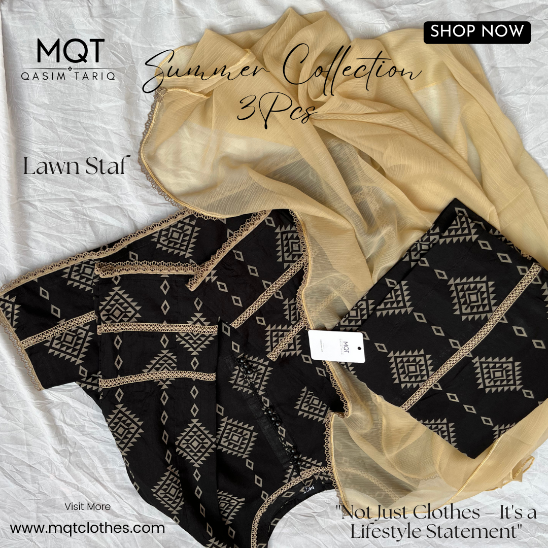 Black & Skin 3-PIECE- LAWN STITCHED SUIT