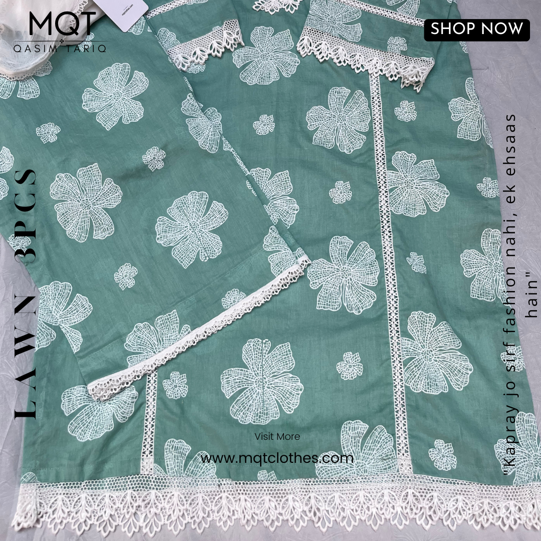 Light Green 3-PIECE- LAWN STITCHED SUIT