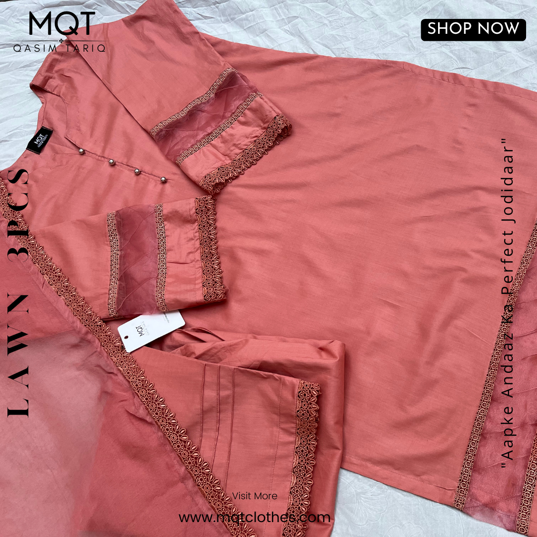 Tea Pink 3-PIECE- LAWN STITCHED SUIT
