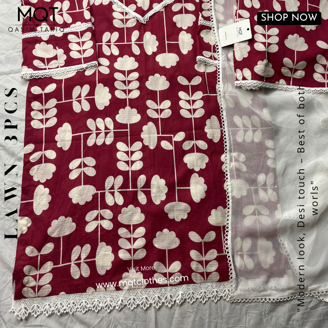 Dark Purple 3-PIECE- LAWN STITCHED SUIT