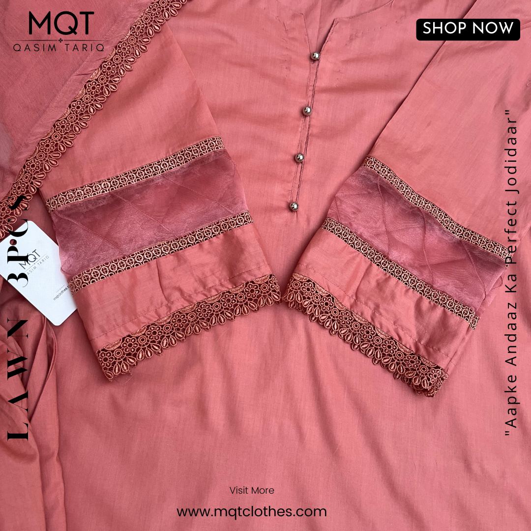 Tea Pink 3-PIECE- LAWN STITCHED SUIT