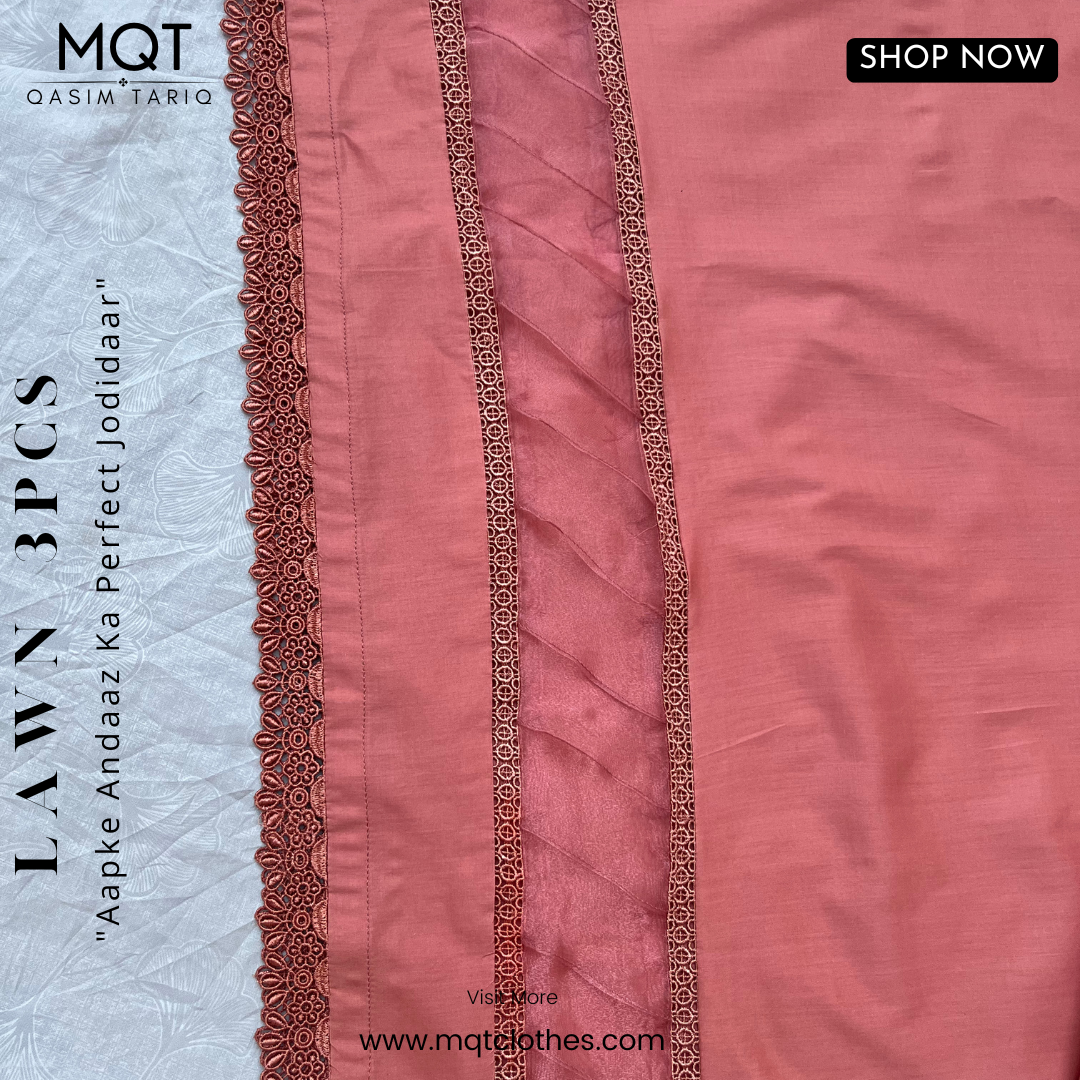 Tea Pink 3-PIECE- LAWN STITCHED SUIT