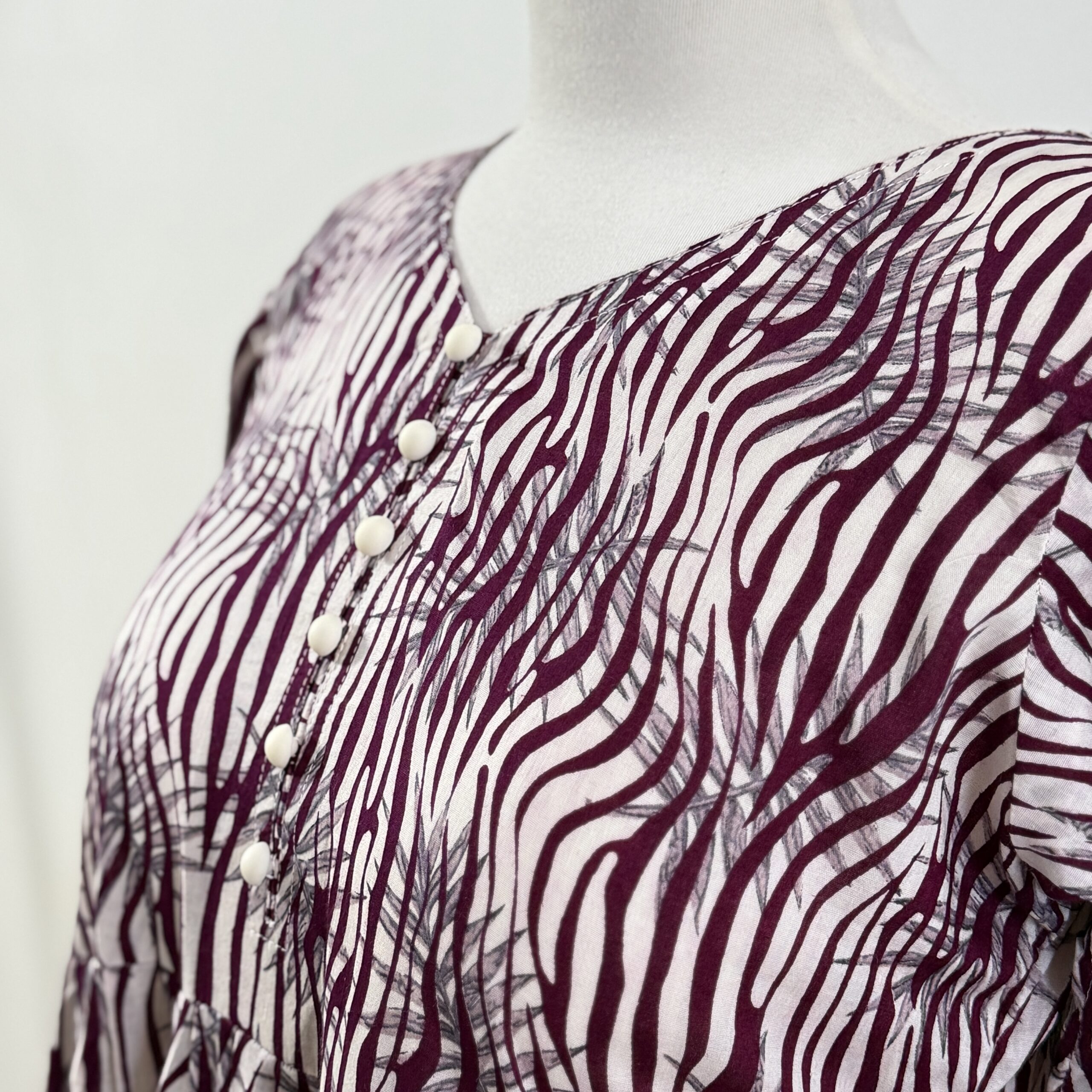 Mehroon Zebra Printed Maxi- LAWN STITCHED MAXI