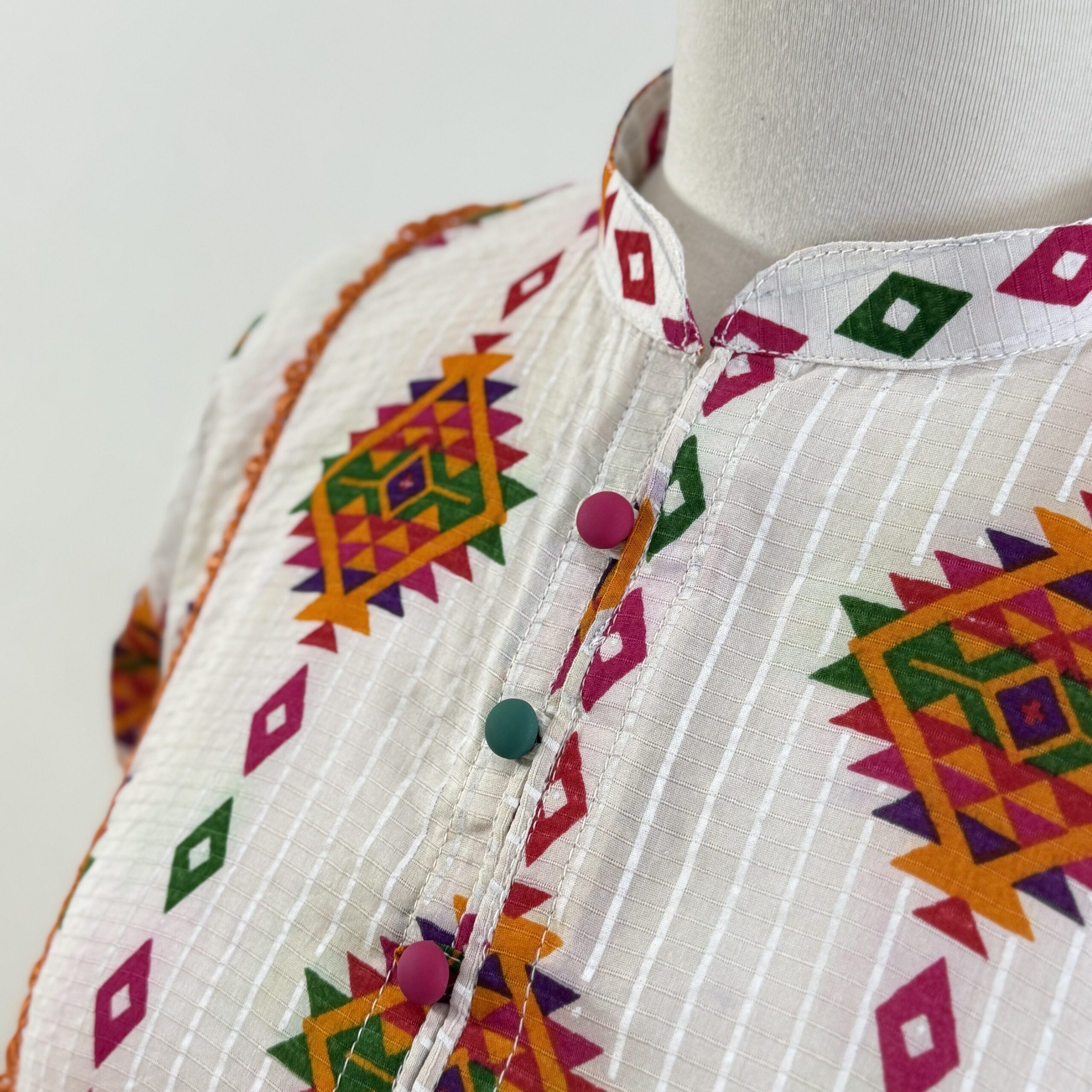 White Sindhi With Patiala Salwar 3-PIECE- LAWN STITCHED SUIT