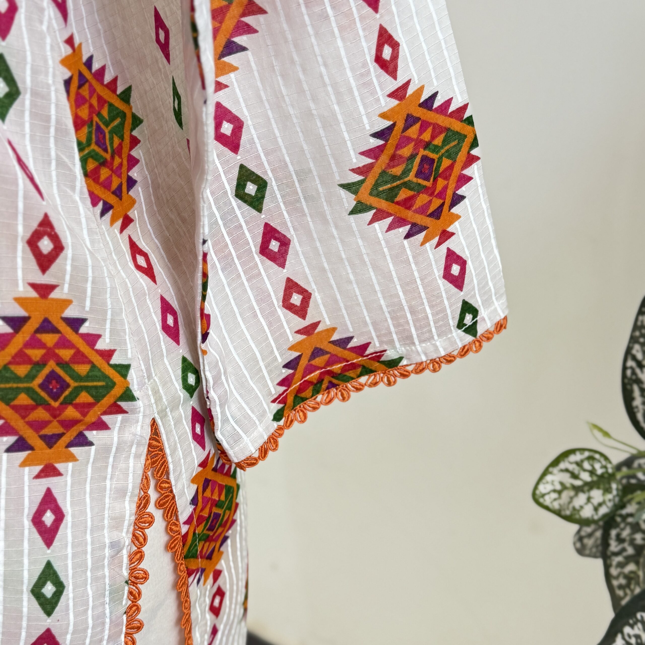 White Sindhi With Patiala Salwar 3-PIECE- LAWN STITCHED SUIT